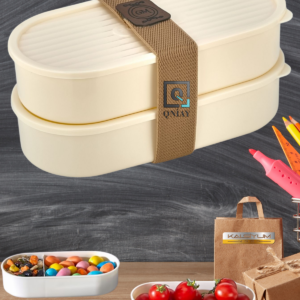 Kapaklı Saklama Kabı 2'li Ekru Plastik 500 ml - Görsel 3